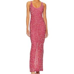 Revolve NBD Pink Sequin Maxi Dress